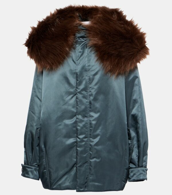 Alaïa Oversized faux fur-trimmed parka