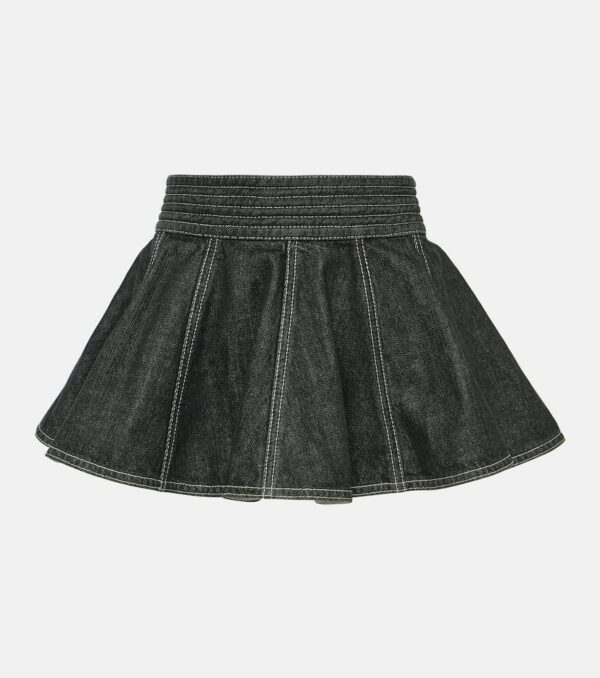 Alaïa Peplum denim skirt belt