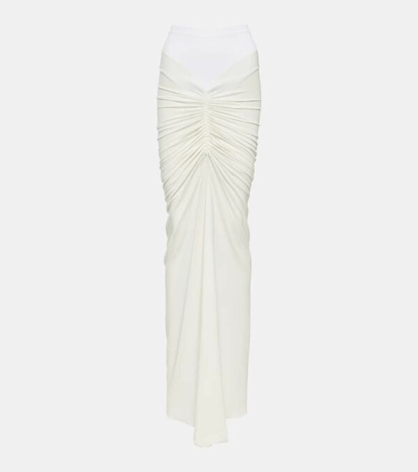 Alaïa Ruched jersey maxi skirt