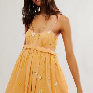 Alana Babydoll Dress at Free People in Apricot, Size: Small