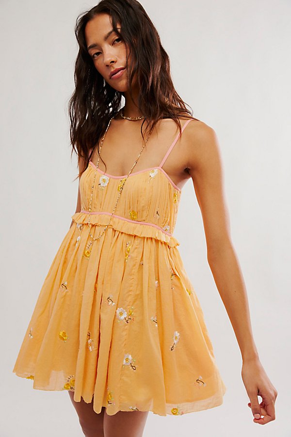 Alana Babydoll Dress at Free People in Apricot, Size: Small