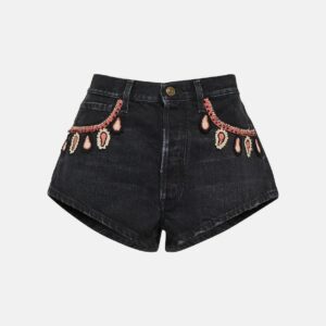 Alanui Embroidered denim shorts