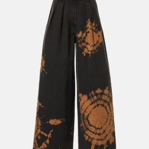 Alanui Printed cotton wide-leg pants