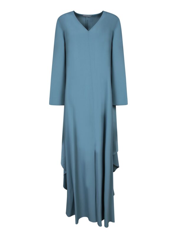 Alberta Ferretti Enver Satin Kaftan Dress In Blue