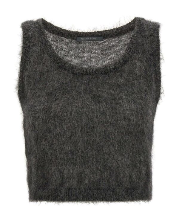 Alberta Ferretti Extra-brushed Sleeveless Knitted Top