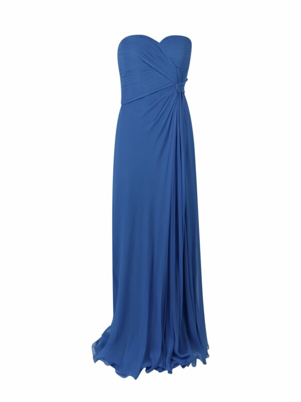 Alberta Ferretti Royal Blue Chiffon Bustier Evening Dress In Silk Woman