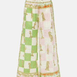 Alémais Checked printed linen culottes