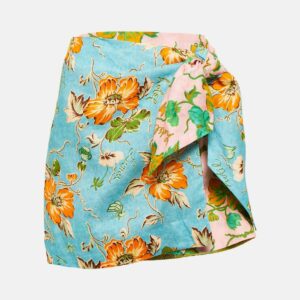 Alémais Mana floral patchwork linen wrap skirt