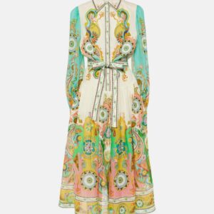 Alémais Pinball printed ramie shirt dress