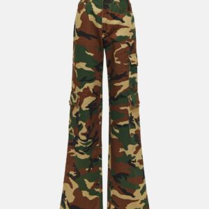 Alessandra Rich Camouflage cotton cargo pants