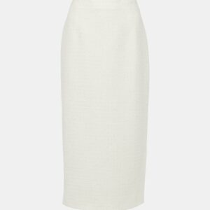 Alessandra Rich Checked tweed bouclé pencil skirt