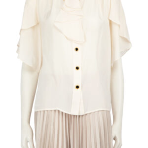 Alessandra Rich Ecru Silk Cr�pe De Chine Blouse