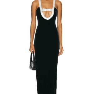 Alessandra Rich Evening Dress With Duchesse Bow in Black - Black. Size 42 (also in 36, 38, 40).