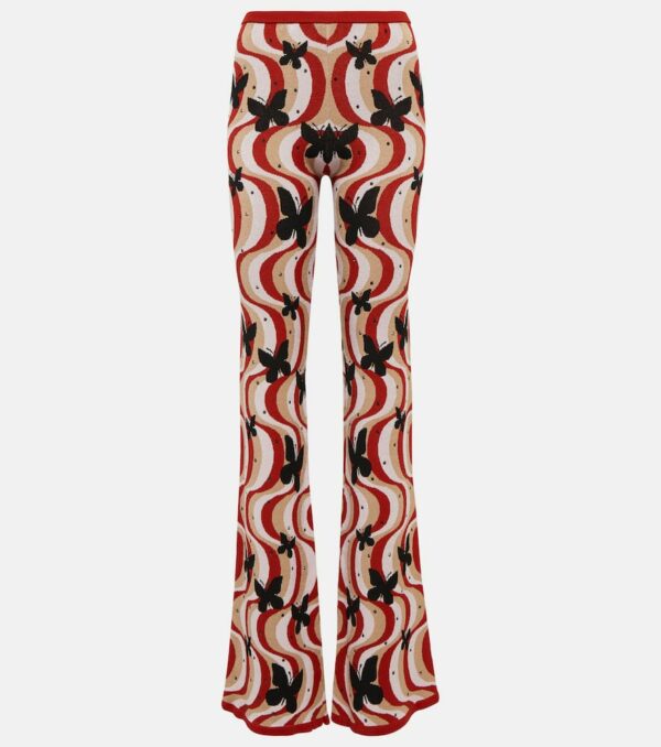 Alessandra Rich Printed high-rise flare pants