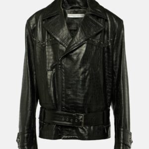 Alessandra Rich Studded leather biker jacket