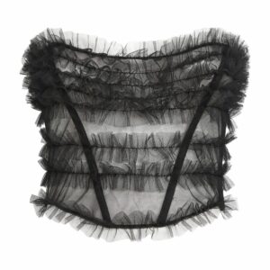 Alessandra Rich Tulle Ruched Bustier Top