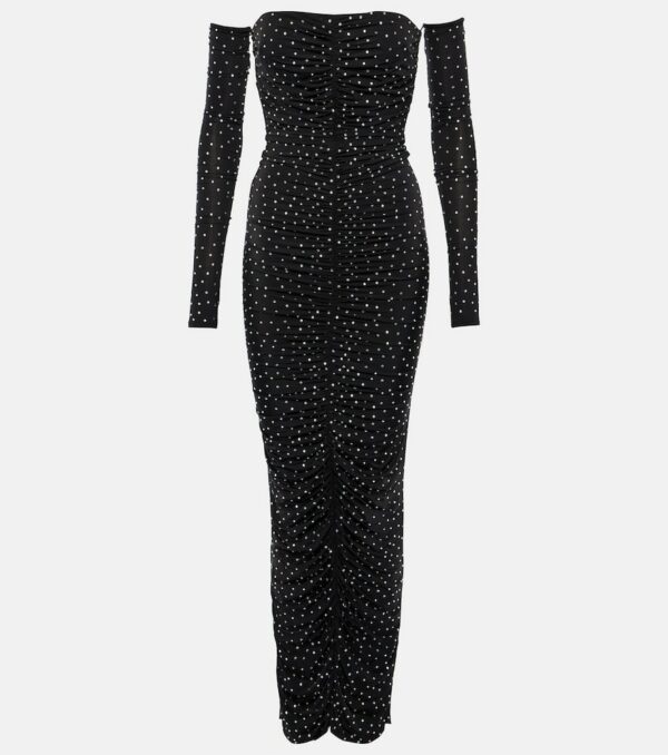 Alex Perry Embellished strapless jersey maxi dress