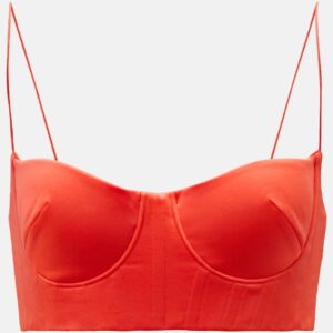 Alex Perry Hart satin crêpe bralette