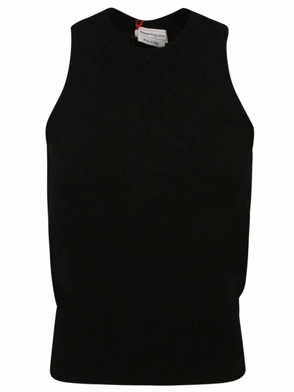 Alexander McQueen Black Knitted Sleeveless Top