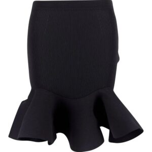 Alexander McQueen Black Short Skirt With Peplum Hem