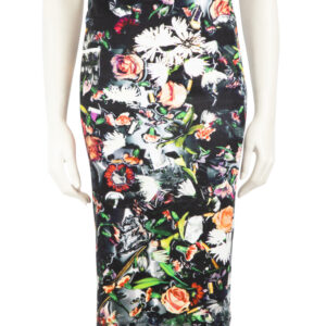 Alexander McQueen Floral Print Stretchy Midi Skirt