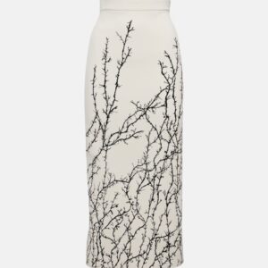 Alexander McQueen High-rise jacquard pencil skirt