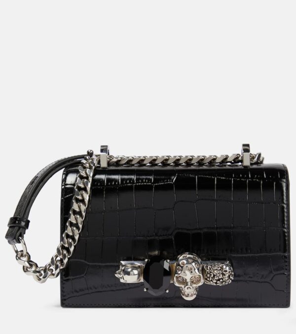 Alexander McQueen Jewelled Satchel Small leather crossbody bag