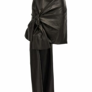 Alexander McQueen Leather Skirt With Maxi Bow