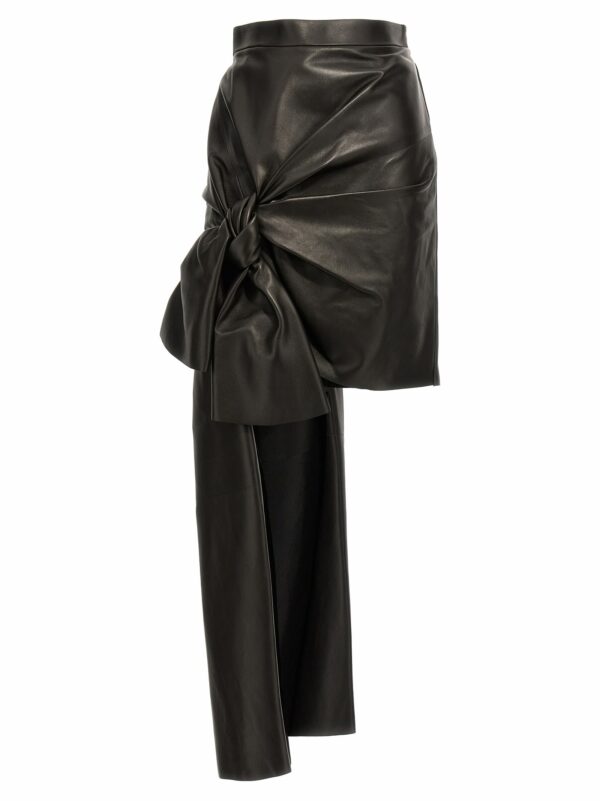 Alexander McQueen Leather Skirt With Maxi Bow