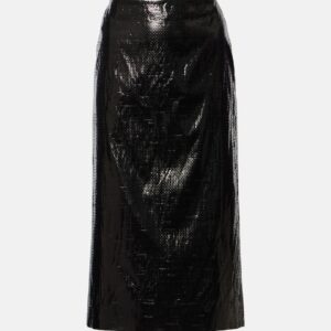 Alexander McQueen Leather midi skirt