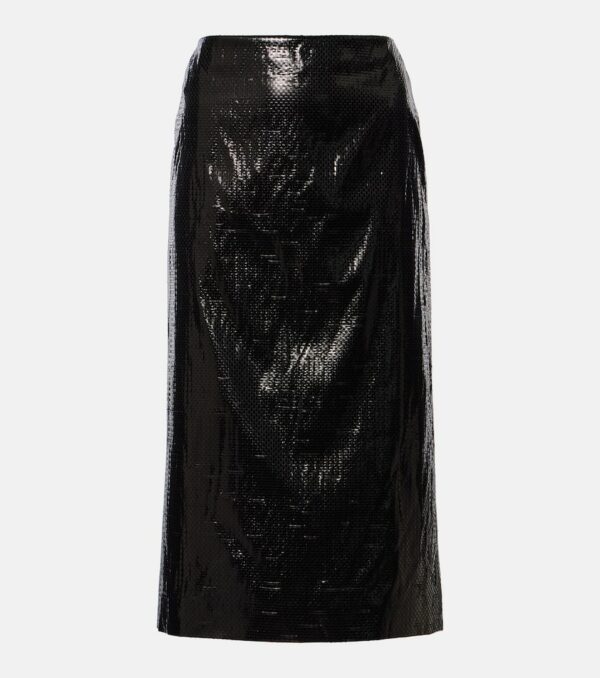 Alexander McQueen Leather midi skirt