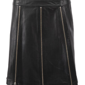 Alexander McQueen MCQ Black Leather Zip Detail Mini Skirt