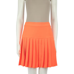 Alexander McQueen Neon Orange Pleated Mini Skirt