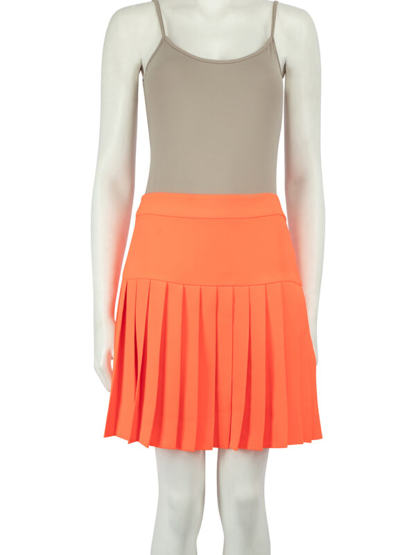 Alexander McQueen Neon Orange Pleated Mini Skirt