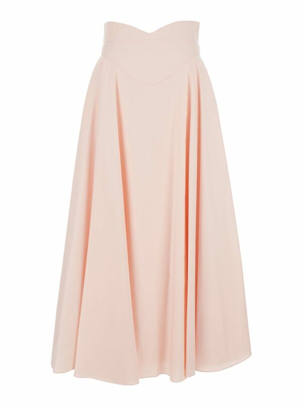 Alexander McQueen Pleated A-line Poplin Skirt