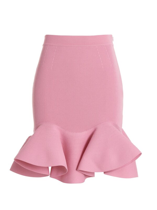 Alexander McQueen Ruffle Rib Mini Skirt