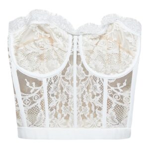 Alexander McQueen White Lace Corset Top