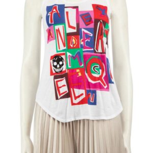 Alexander McQueen White Logo Graphic Tank Top