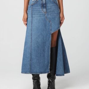 Alexander McQueen skirt in washed denim