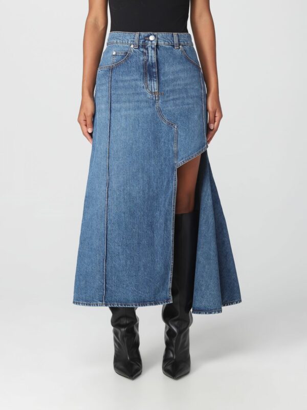 Alexander McQueen skirt in washed denim