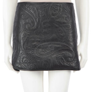 Alexander Wang Black Leather Embroidered Skirt