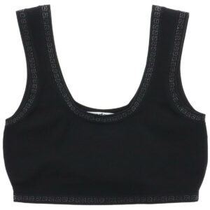 Alexander Wang Sports Bra With Crystal-studded Logo Trims