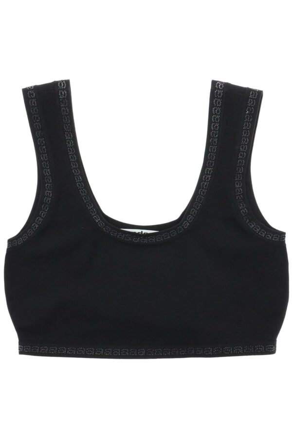 Alexander Wang Sports Bra With Crystal-studded Logo Trims