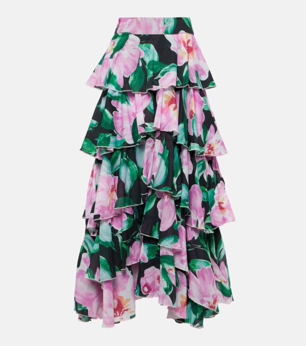 Alexandra Miro Cordelia floral tiered maxi skirt