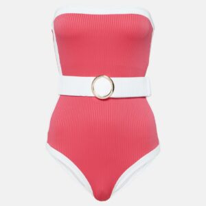 Alexandra Miro Whitney belted bandeau swimsuit