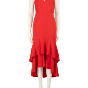 Alice + Olivia Red Tiered Skirt Midi Dress