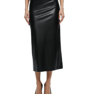 Alice and Olivia Maeve Faux Leather Slip Skirt