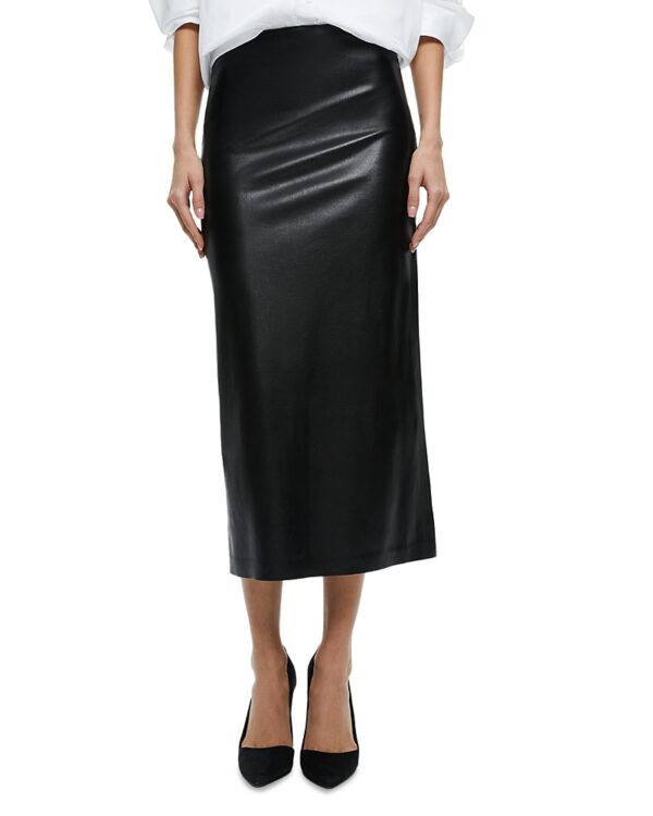 Alice and Olivia Maeve Faux Leather Slip Skirt