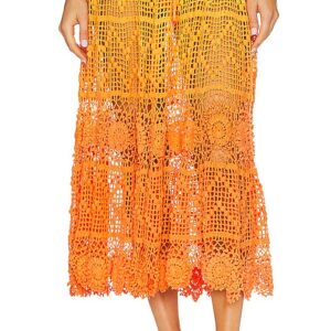 Alix Pinho x REVOLVE Sunset Midi Skirt in Orange. Size L, S.