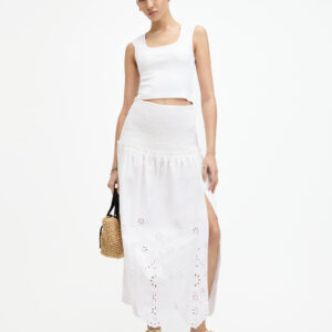 Allsaints Alex Embroidered Broderie Midi Skirt